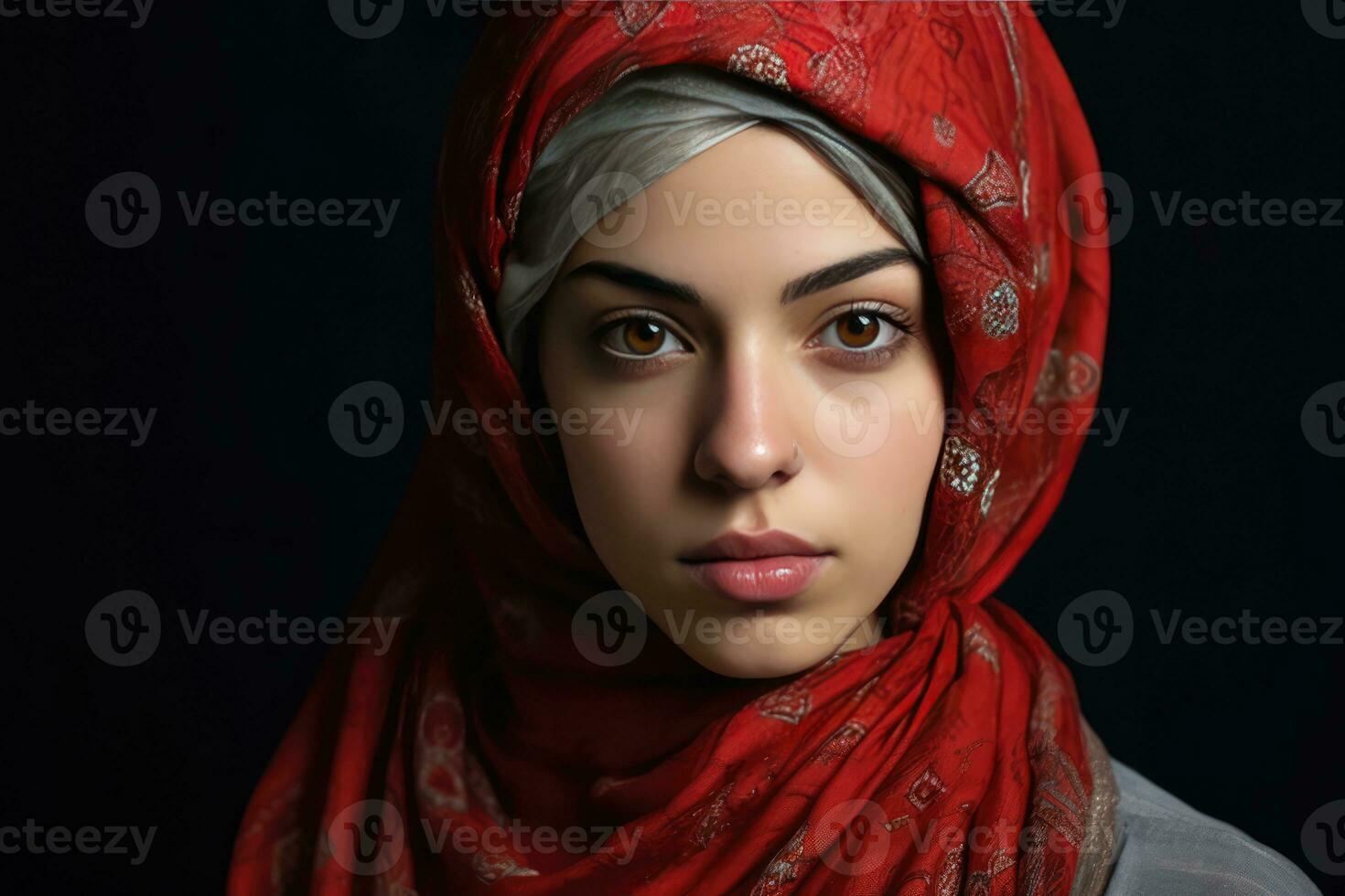 ai generiert arabisch Frau mit Schleier foto