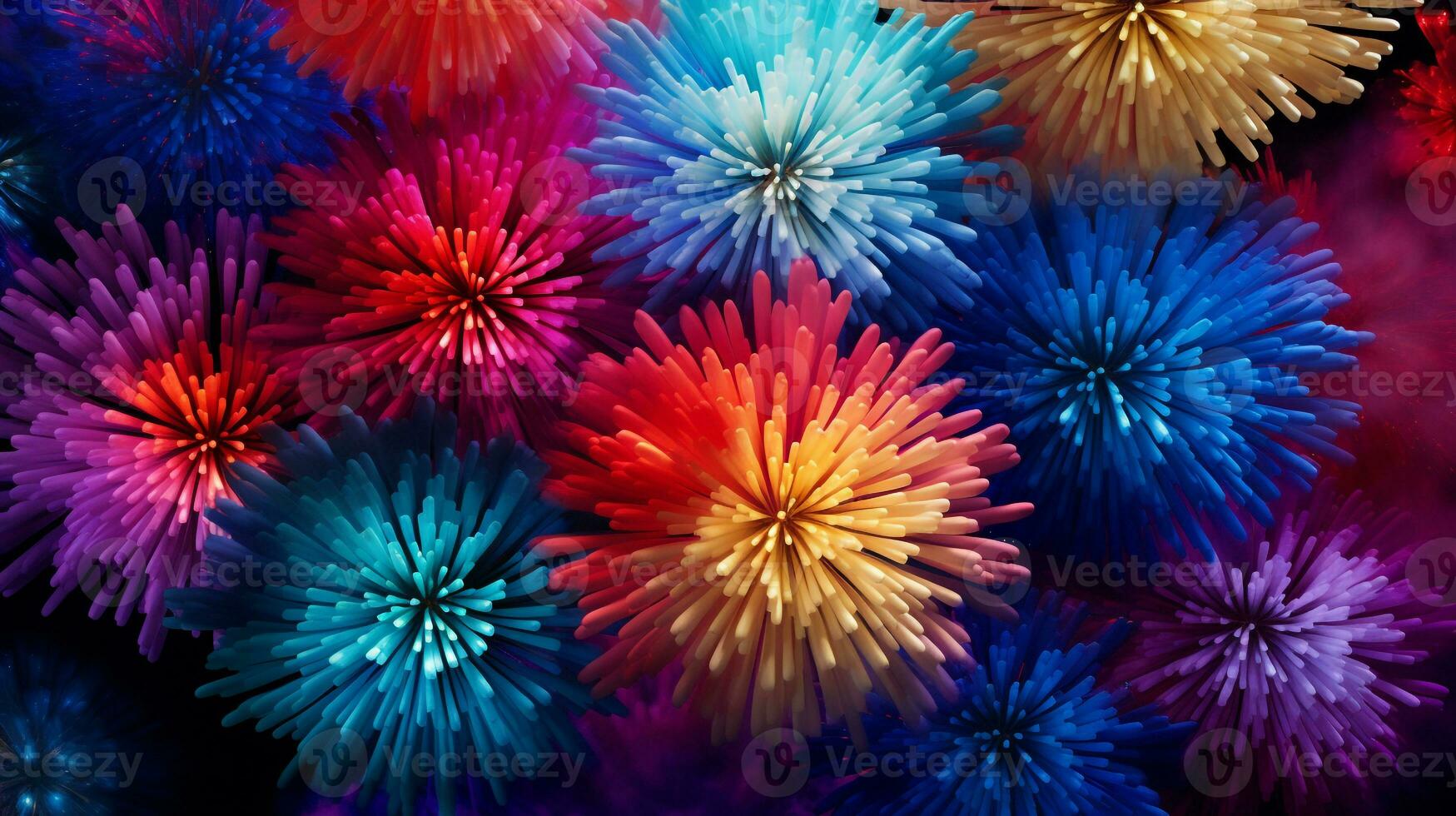 ai generiert fotografieren ein Nahansicht von das Einzelheiten von Feuerwerk gerade wie Sie explodieren. generativ ai foto