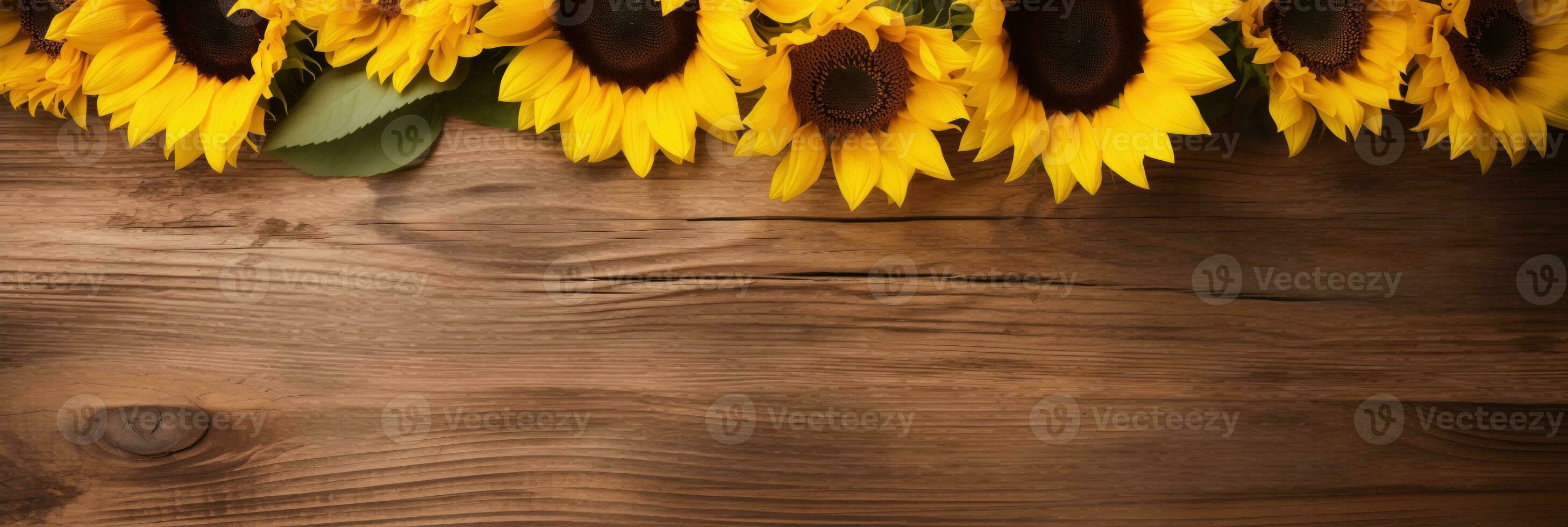 ai generiert warm golden Gelb Sonnenblume mit rustikal braun Farbtöne gemütlich Valentinsgrüße Tag Konzept Hintergrund foto