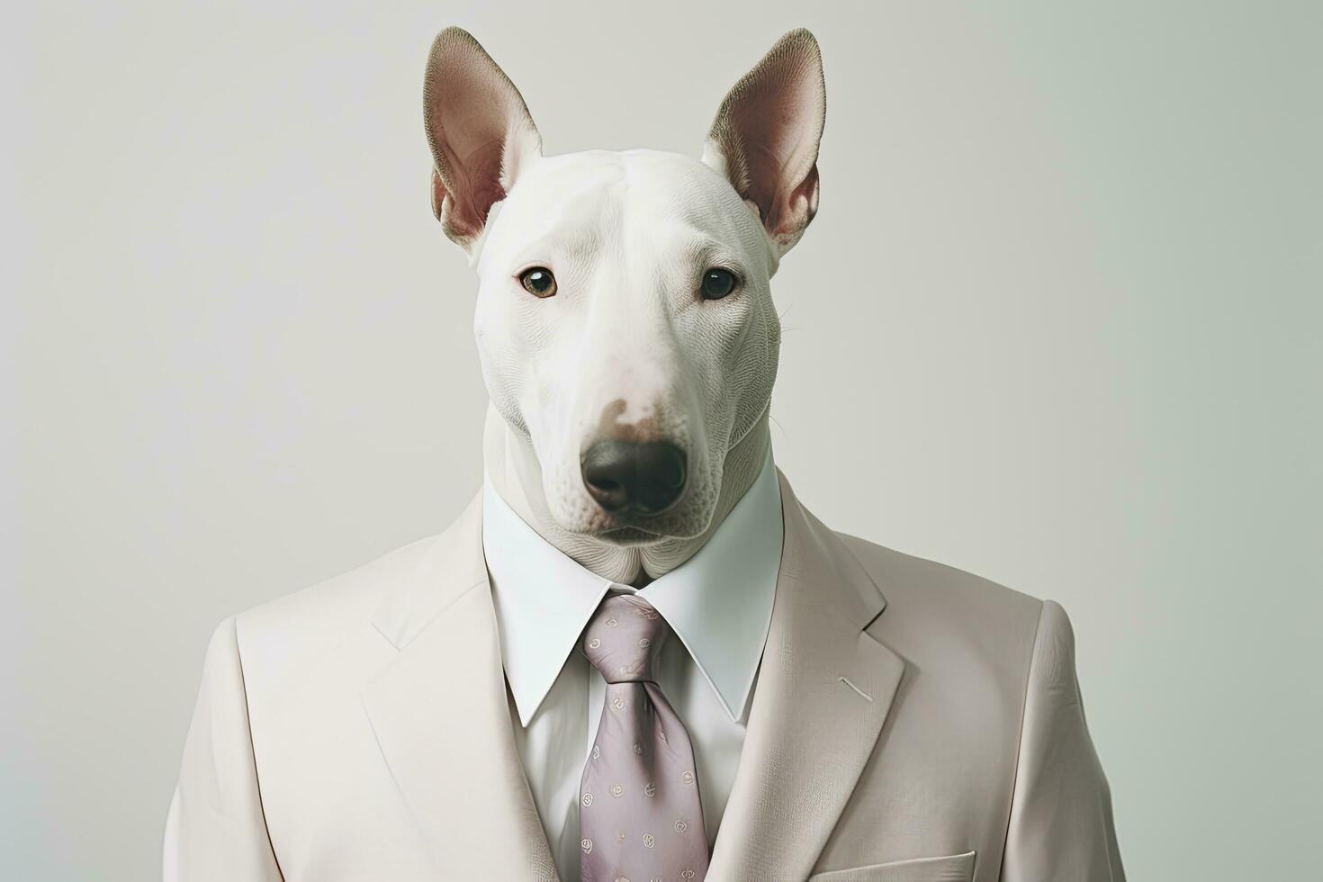 ai generiert ein Geschäftsmann mit Hund Kopf isoliert foto