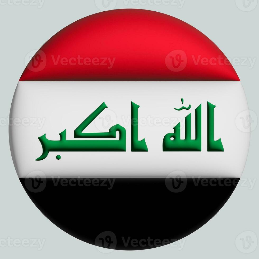 3d Flagge von Irak auf Kreis foto