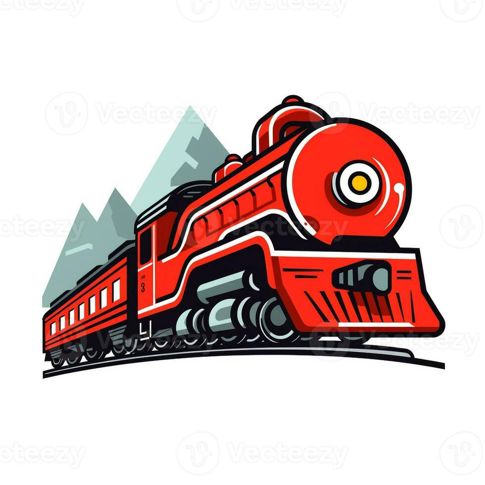 ai generiert handgemalt Logo von ein Zug. generativ ai foto