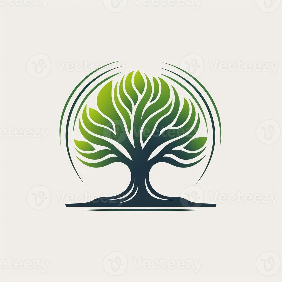 ai generiert Emblem Logo von ein Baum. generativ ai foto