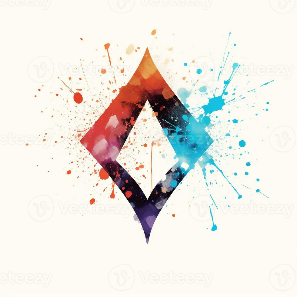ai generiert ein Grunge Diamant Logo. generativ ai foto