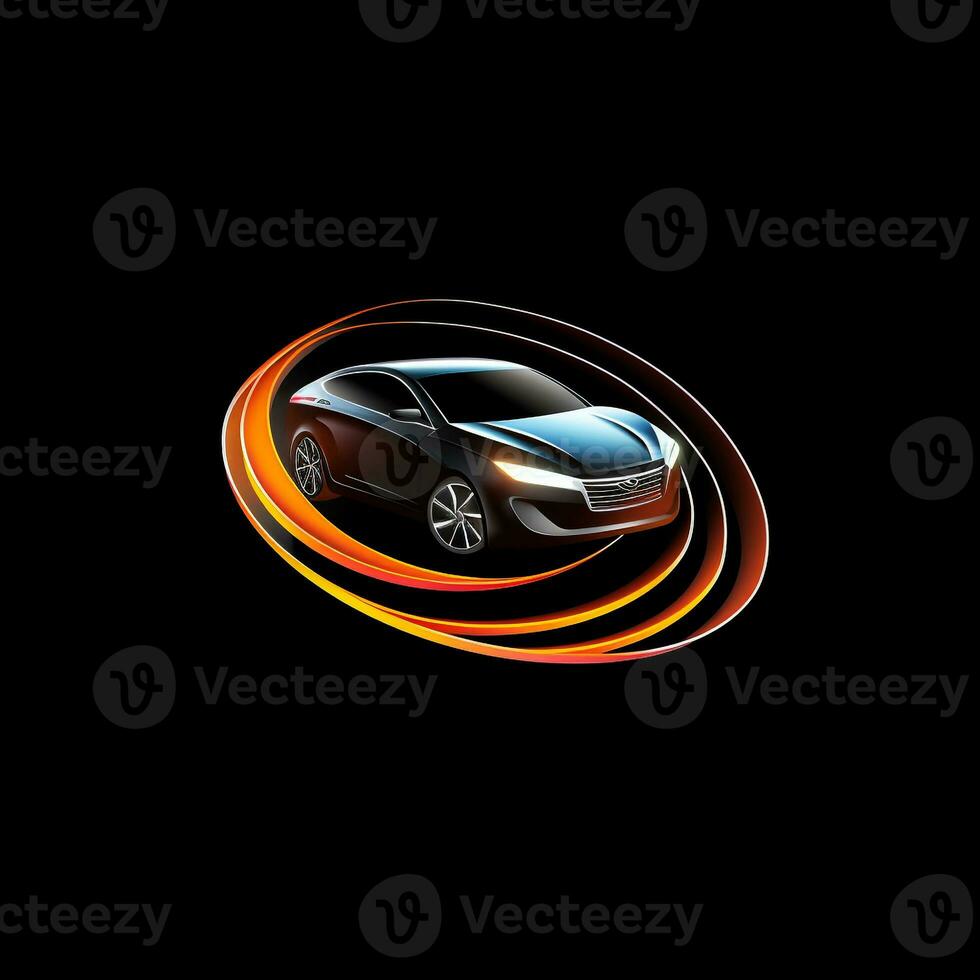 ai generiert 3d Logo von ein Wagen. generativ ai foto