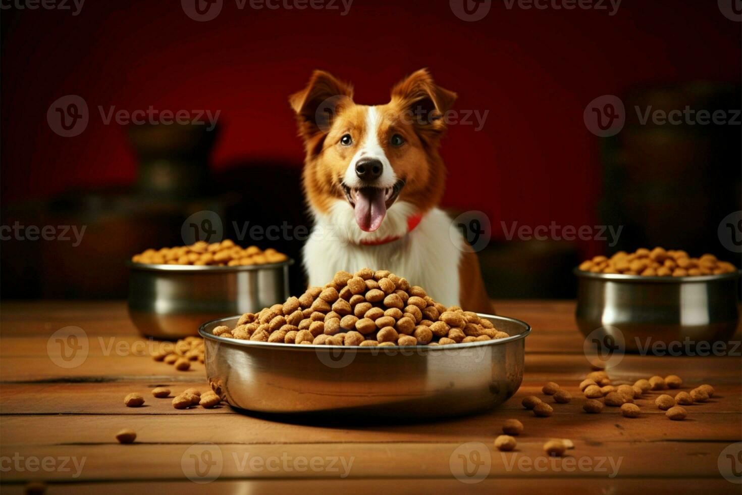 ai generiert Werbung Grafik Hund Essen Tat Mahlzeit zum Geschäft Marketing foto