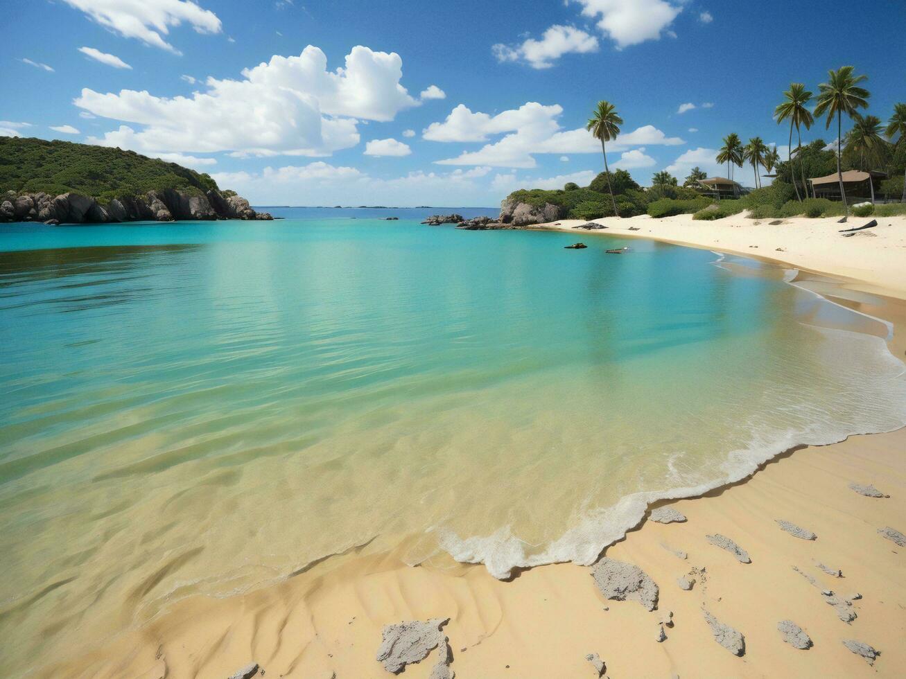 ai generiert tropisch Strand beim Seychellen, generativ ai foto