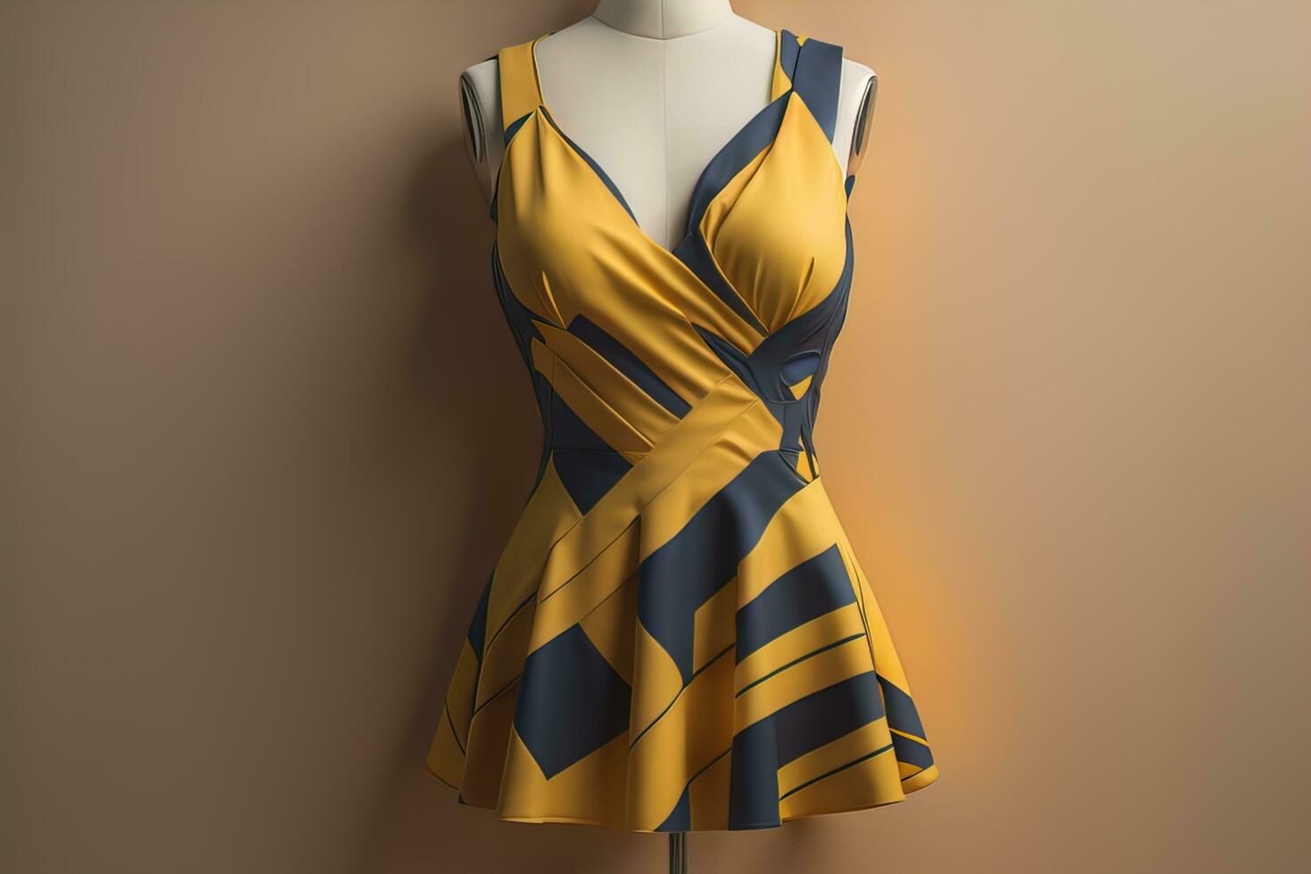 ai generiert Damen Kleid auf ein Mannequin im ein Mode speichern. ai generativ foto