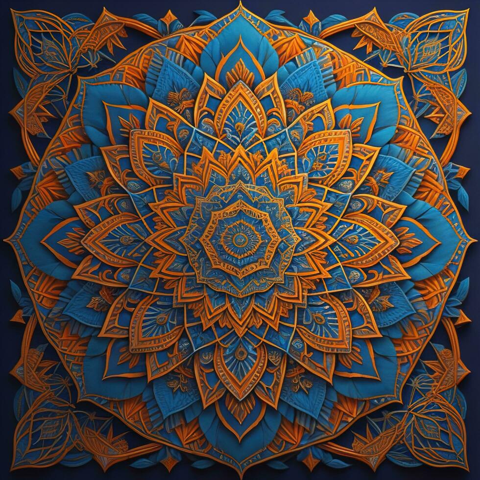 ai generiert Mandala. ethnisch dekorativ Elemente. Hand gezeichnet Hintergrund. Islam, Arabisch, indisch, Ottomane Motive. generativ ai foto