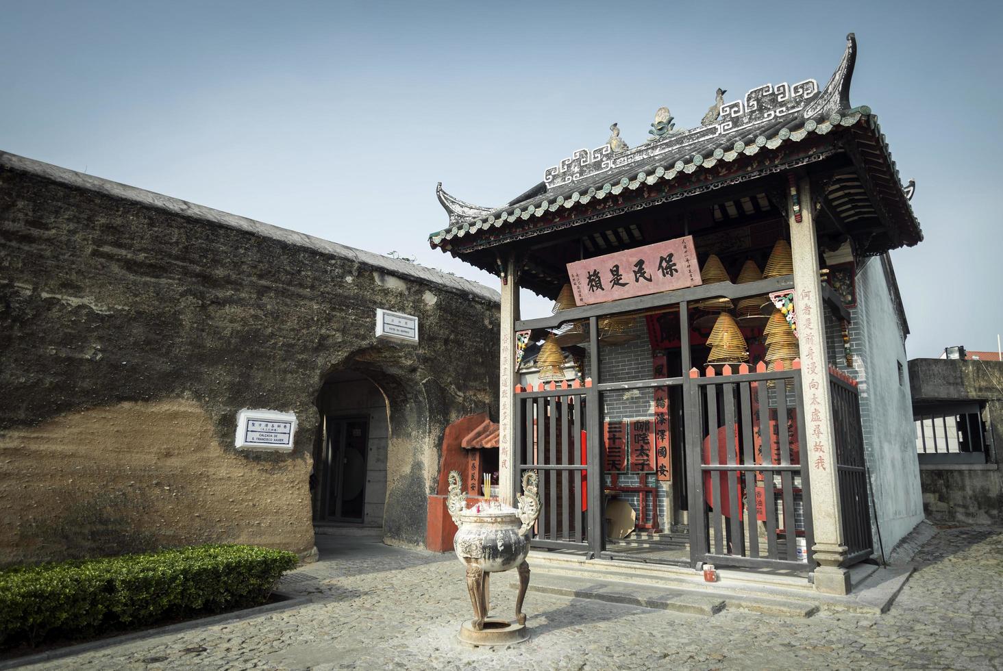 Na Tcha Tempel kleiner chinesischer Schrein Wahrzeichen in Macau China foto