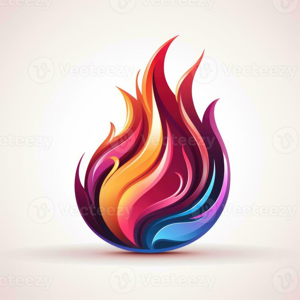 ai generiert ein Foto von Feuer Flamme Logo Symbol Vektor Design generativ ai