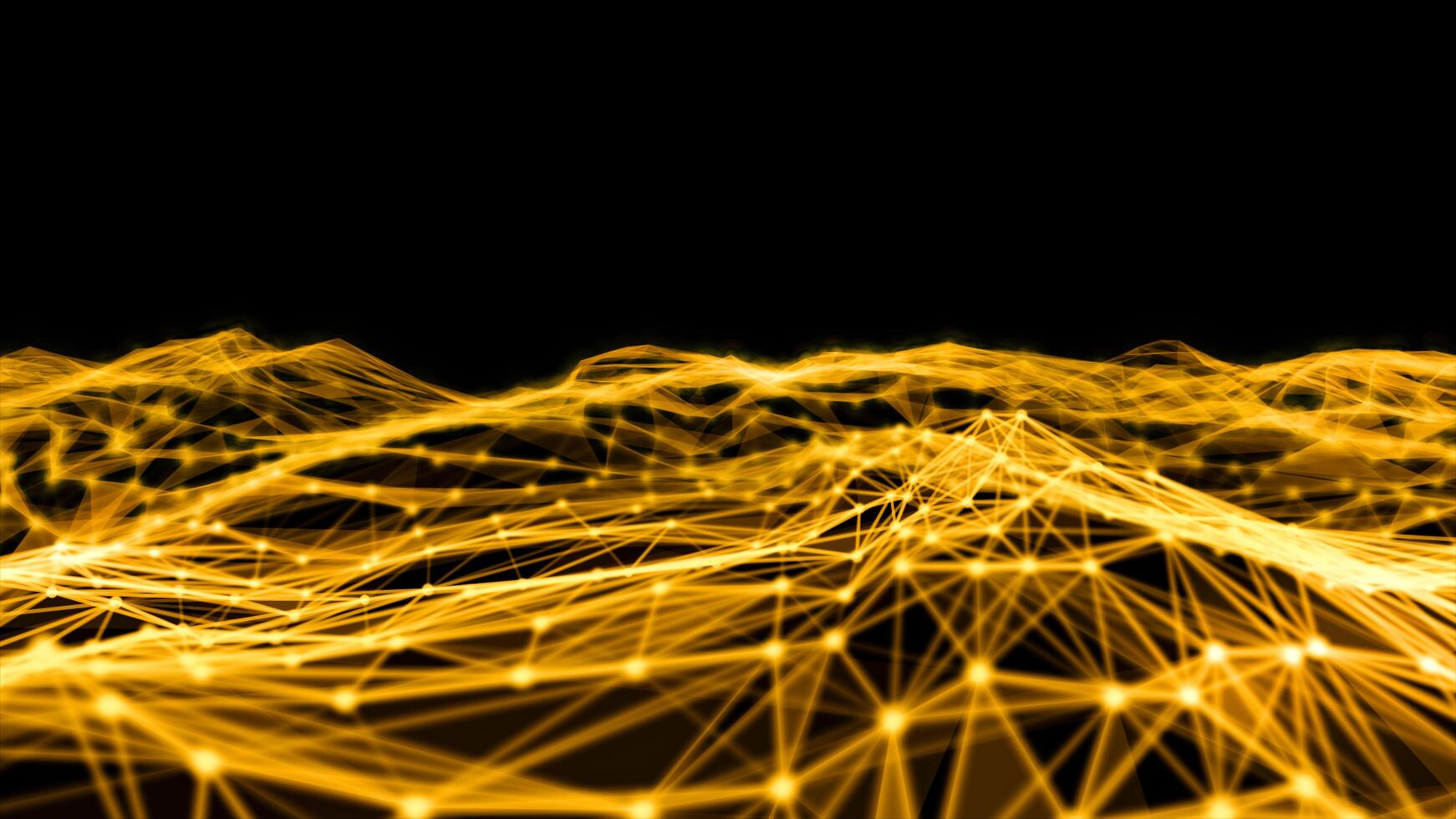 verschwommenes globales digitales Netzwerk, abstrakter Hintergrund. Drahtgitter der Netzwerkkommunikation. digitales Konzept von molekularen polygonalen Formen. foto