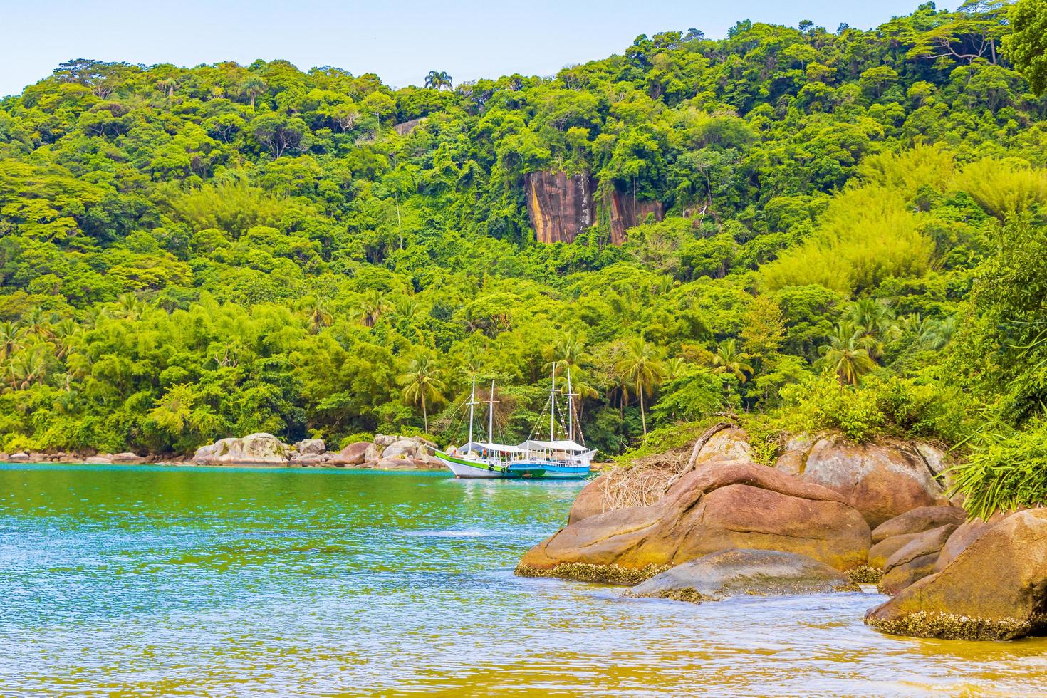 Mangroven- und Pouso-Strand auf der tropischen Insel Ilha Grande Brasilien. foto