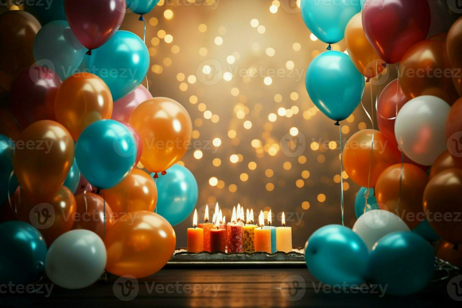 ai generiert Ballon Fest Geburtstag thematisch Freude mit bunt Luftballons schmücken das Seiten foto