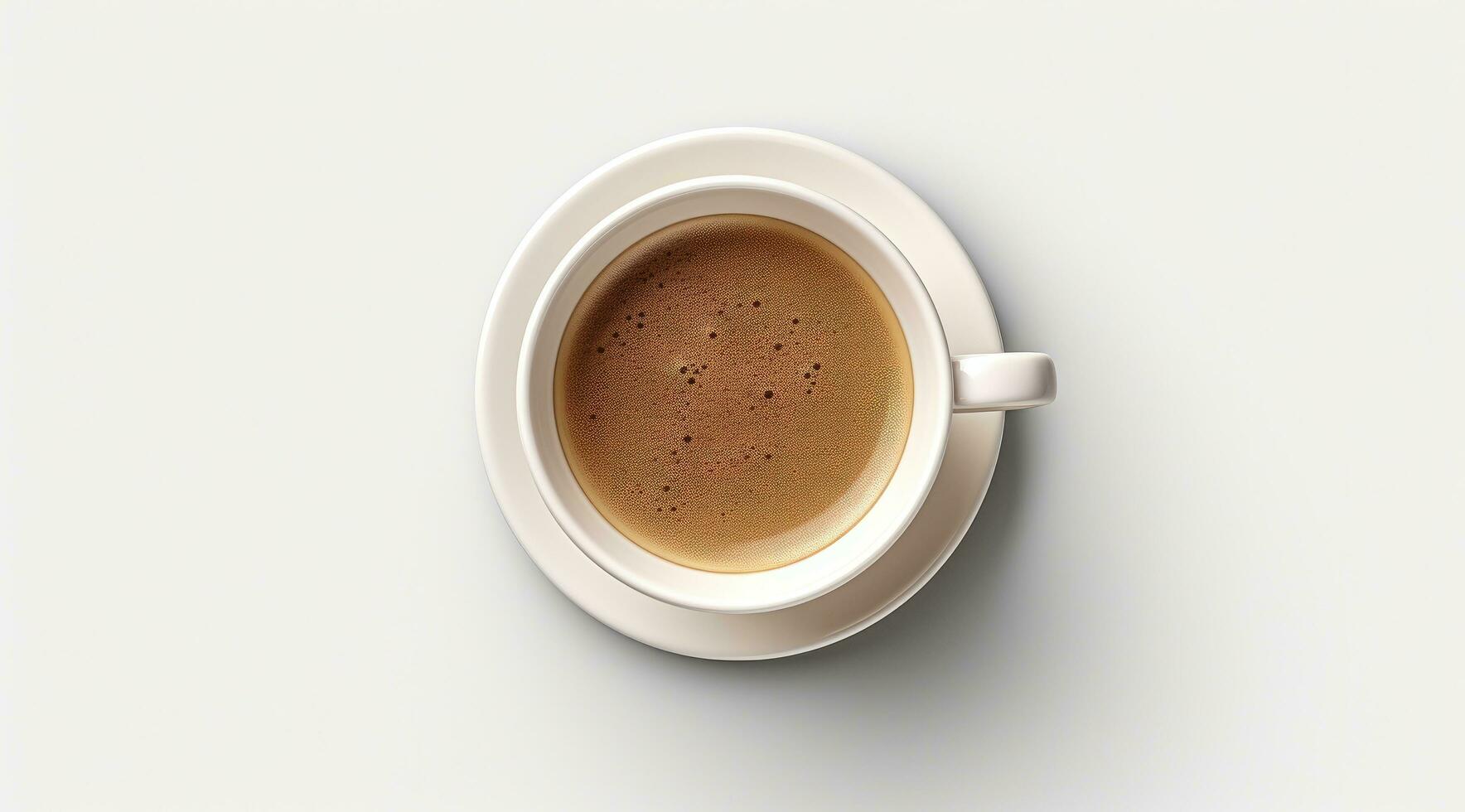 ai generiert Kaffee Tasse leeren Attrappe, Lehrmodell, Simulation oben Aussicht foto