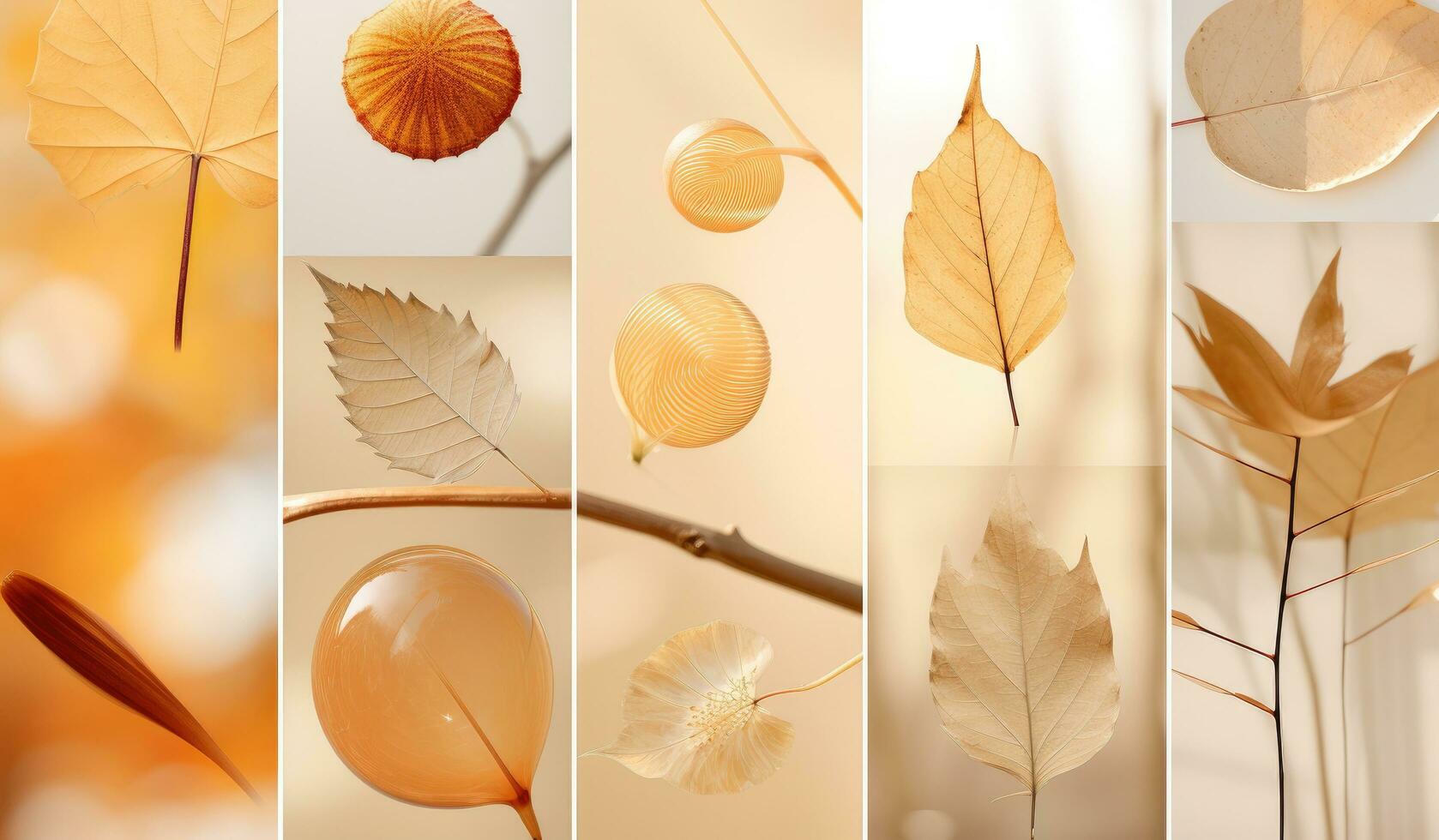 ai generiert ein Collage von Herbst Fotos zeigen Blätter