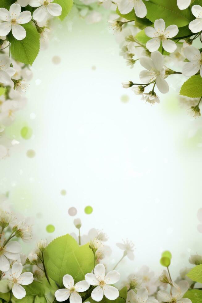 ai generiert Frühling ist ein Magie Jahreszeit. schön fotorealistisch Hintergrund mit Kopieren Raum zum Text foto