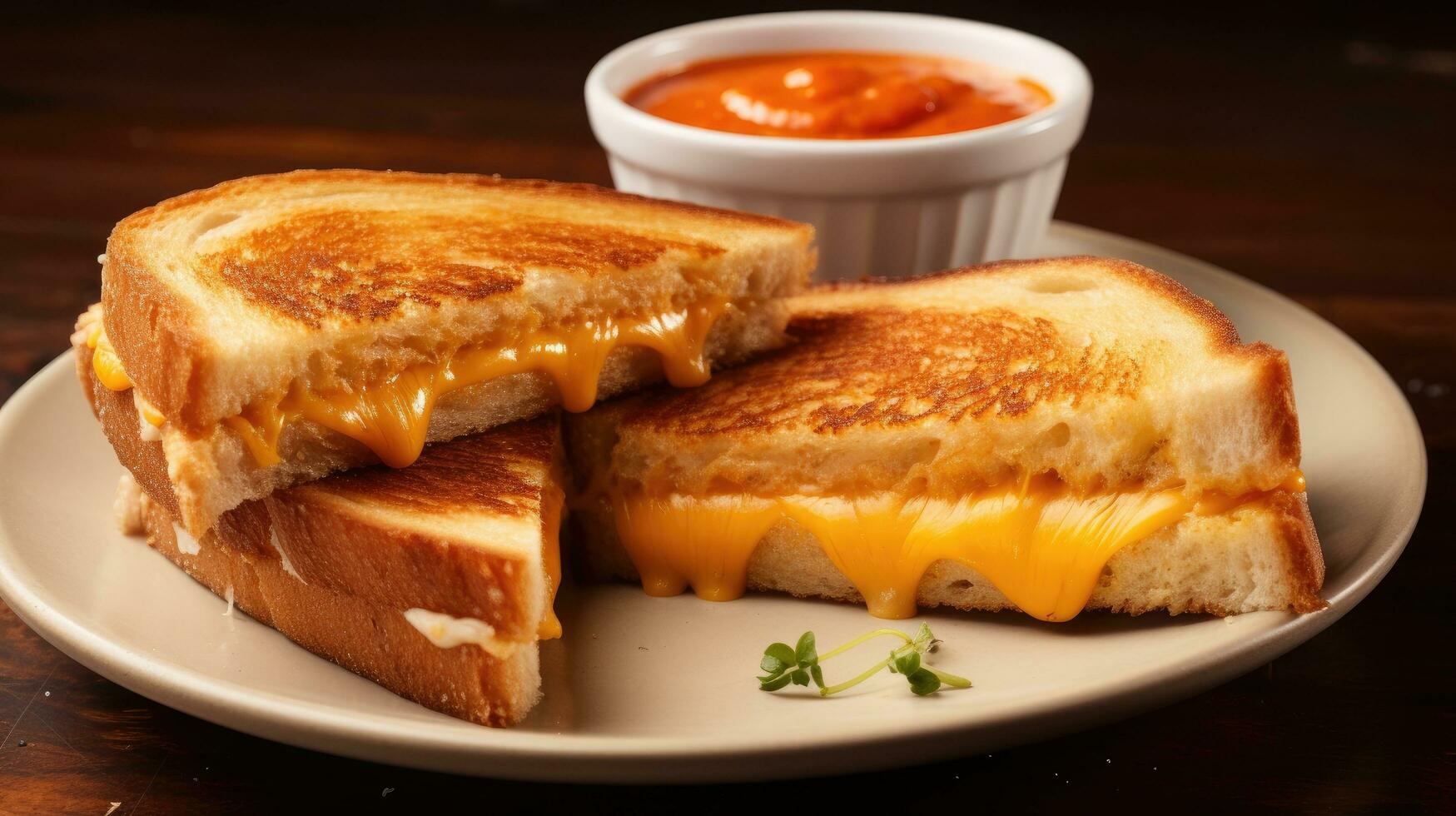 ai generiert ein köstlich Foto von ein käsig gegrillt Käse Sandwich