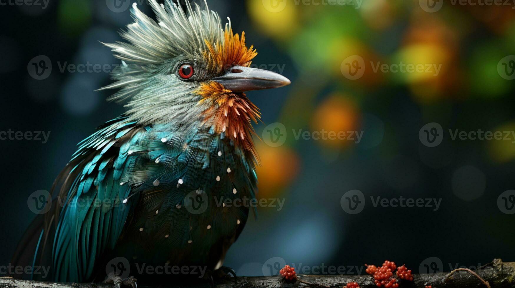 ai generiert strahlend Quetzal Natur Tier Tierwelt foto