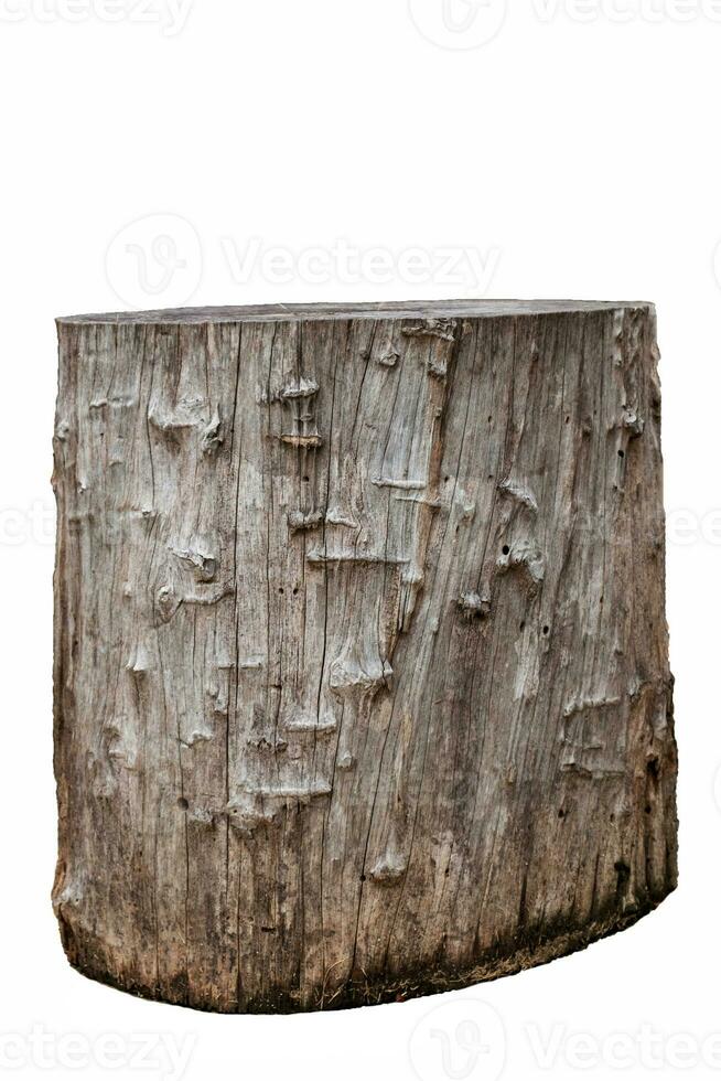 alt groß braun Bauholz Stück benutzt zu machen ein Stuhl foto