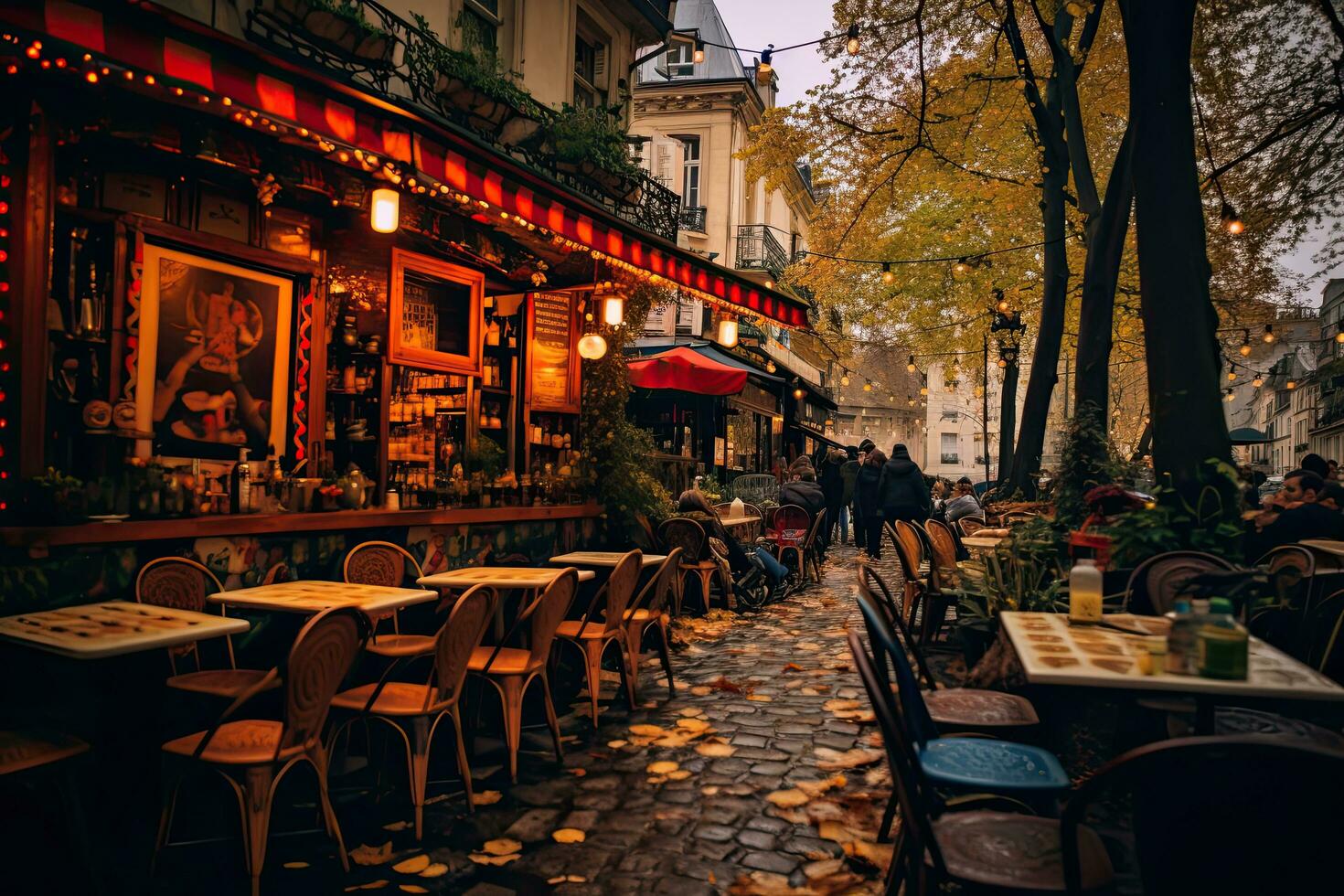 ai generiert Restaurants im Paris, Frankreich, ai generiert foto