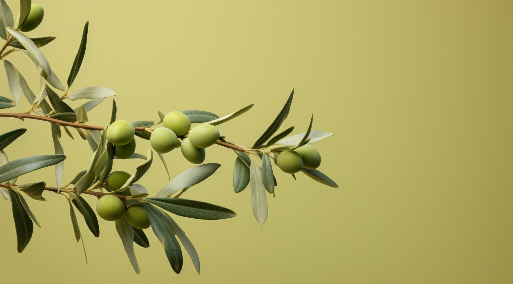 ai generiert Olive Ast mit Wedel Oliven foto