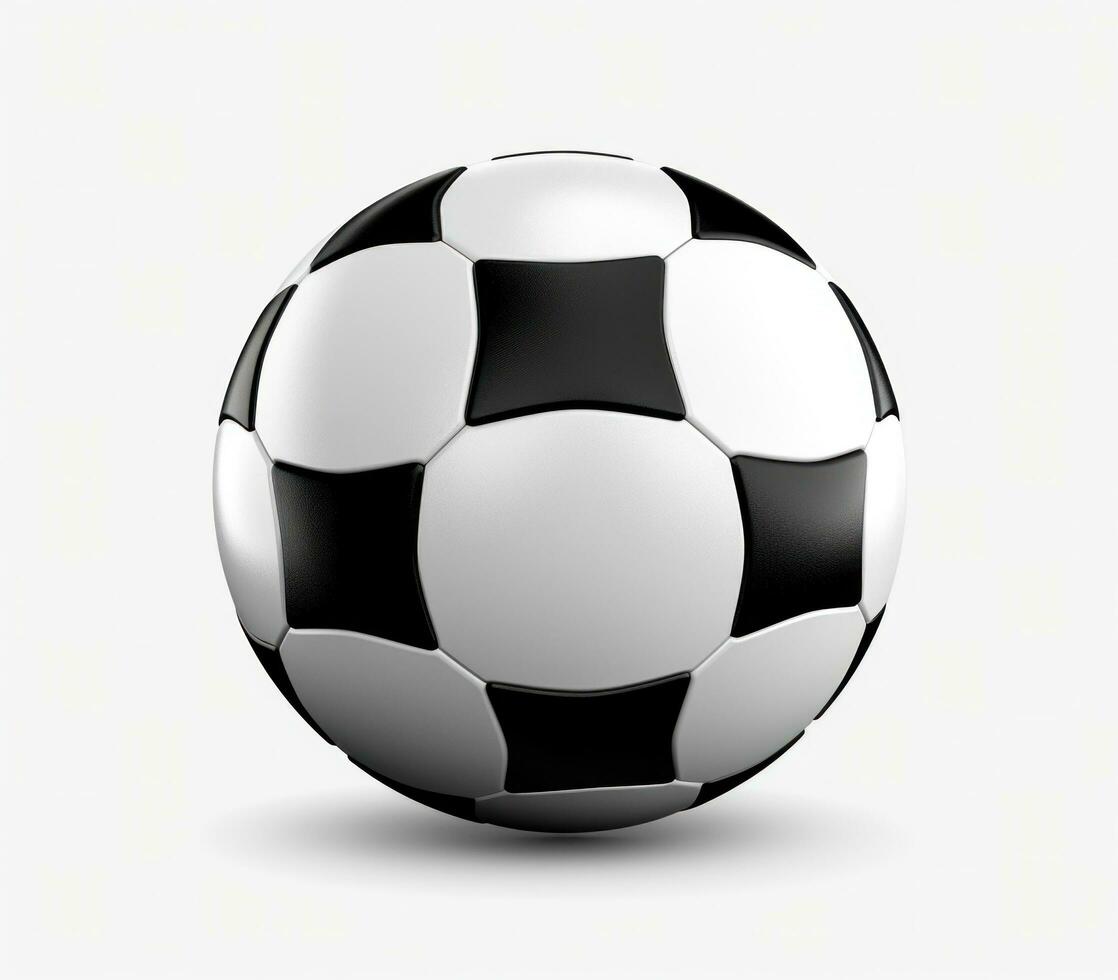 ai generiert schwarz und Weiß Fußball Ball auf ein transparent Hintergrund foto