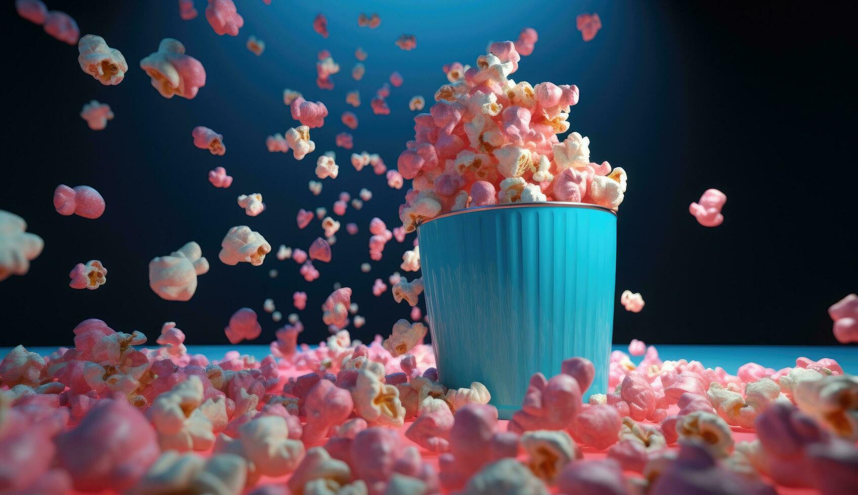 ai generiert ein Eimer von Popcorn, foto