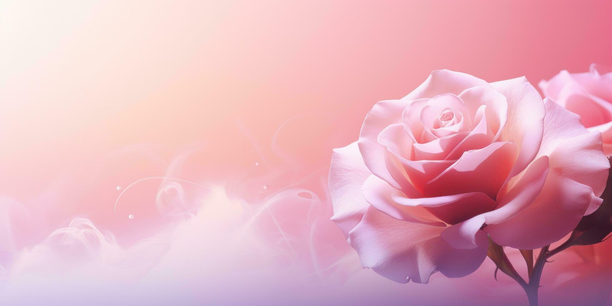 ai generiert ein Rosa Rose ist gegen ein Rosa Hintergrund foto