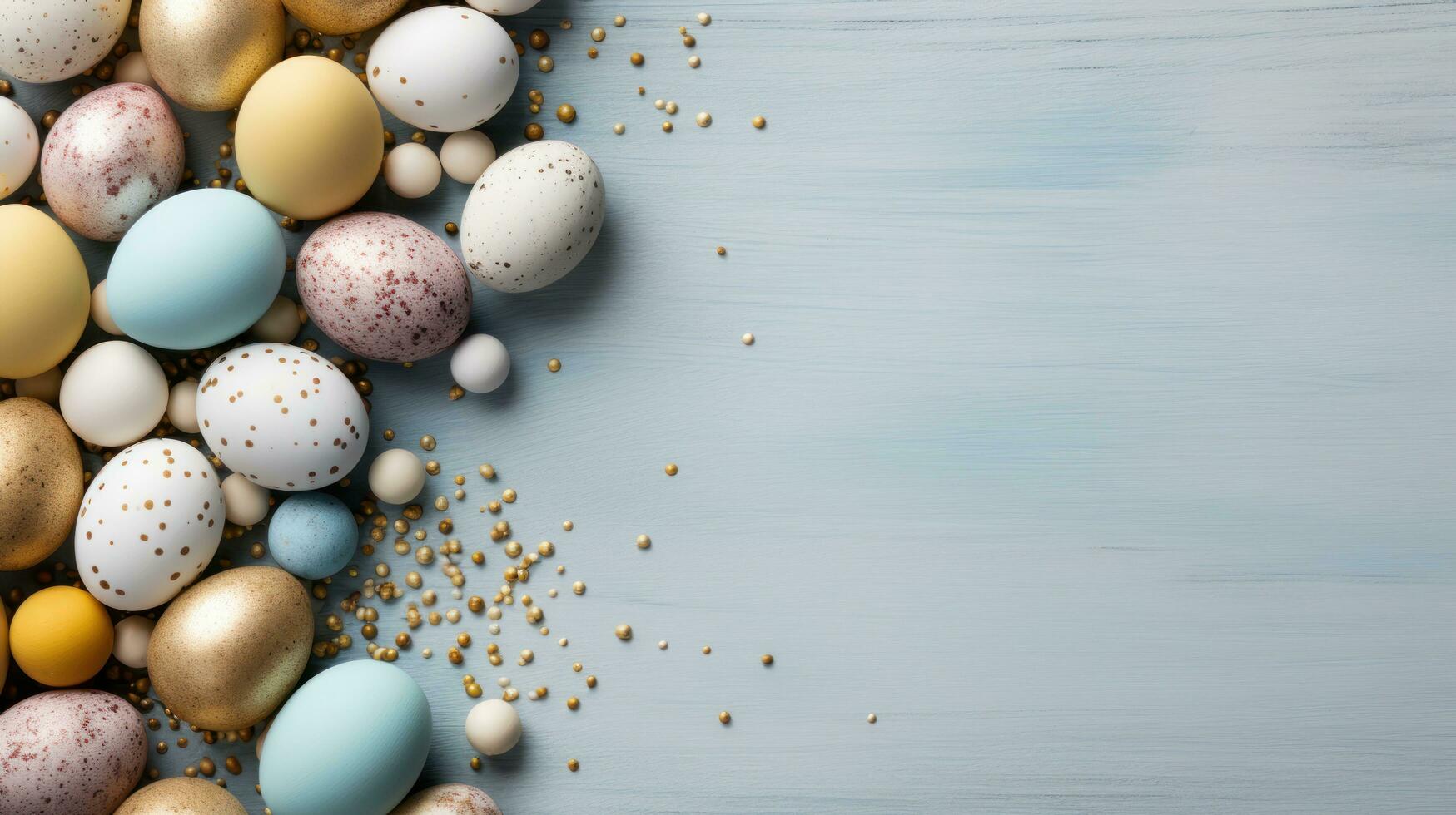 ai generiert Ostern Pastell- Hintergrund mit Kopieren Raum foto