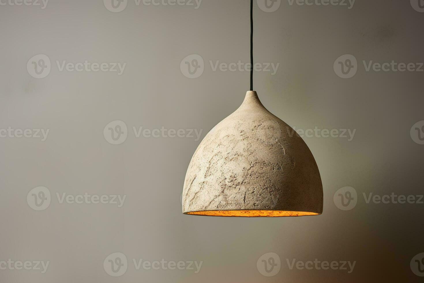 ai generiert generativ ai, Weiß Beige Skulptur hängend Anhänger Lampe im Wabi Sabi organisch natürlich Stil, Innere Element foto