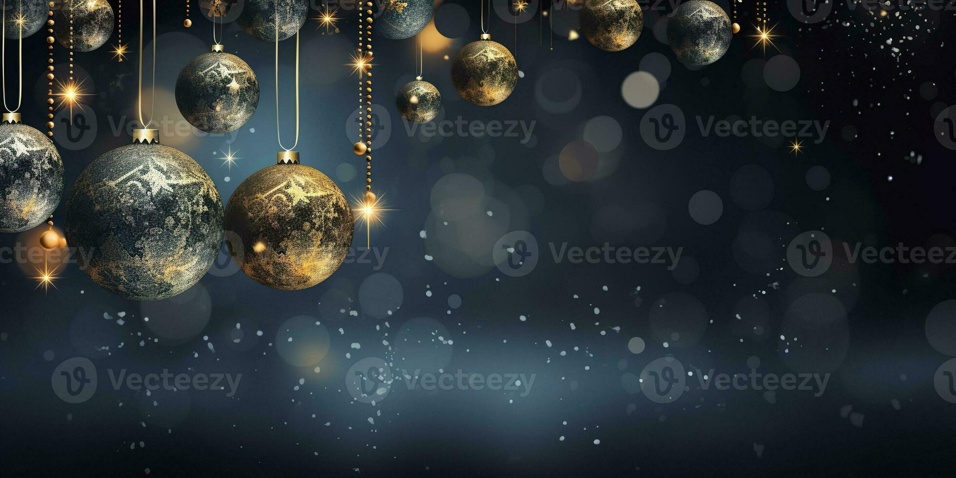 ai generiert Innen- Weihnachten Ball Dekoration und Bokeh Hintergrund. ai generiert foto