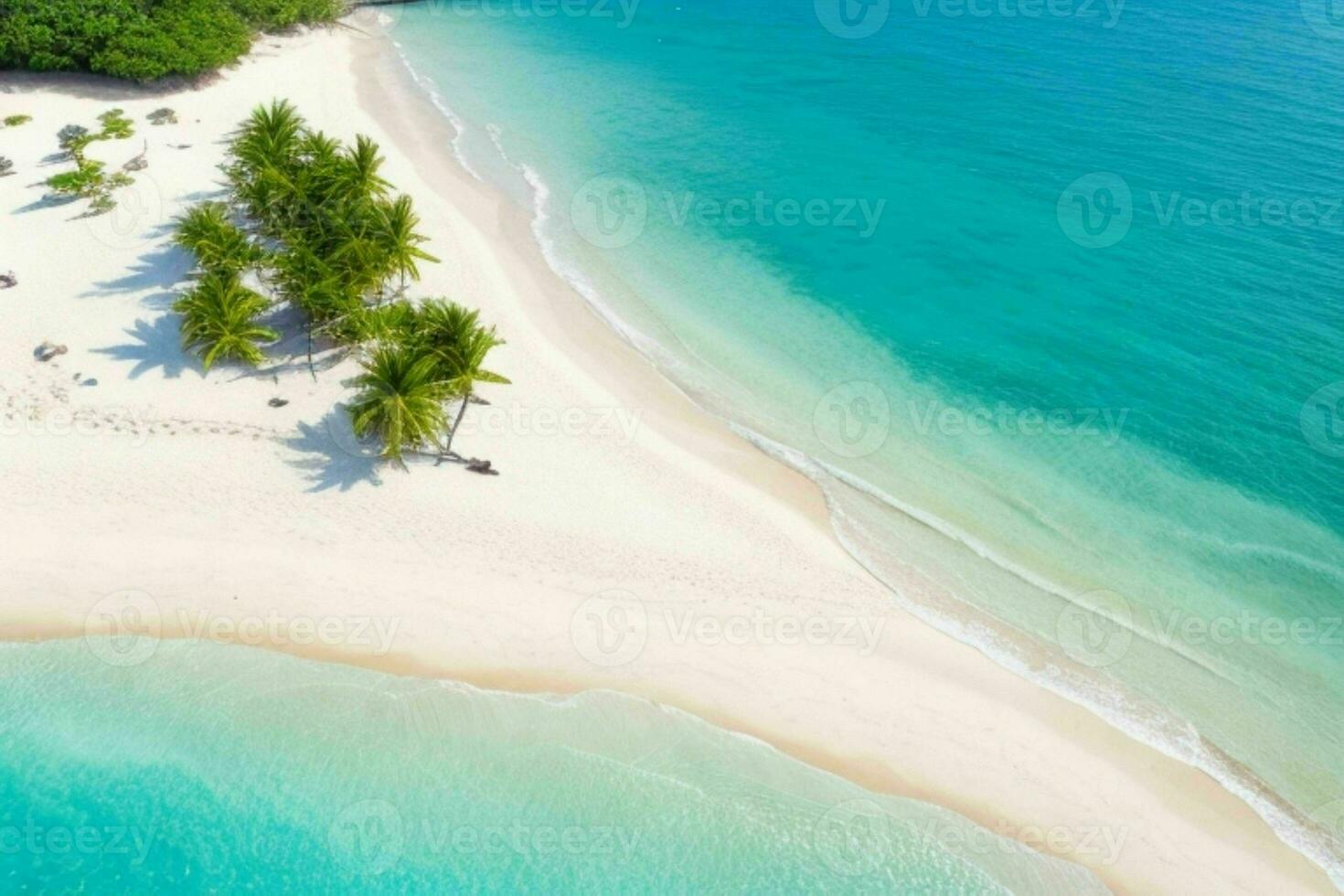 ai generiert Antenne Aussicht von das tropisch Strand und Ozean. Profi Foto