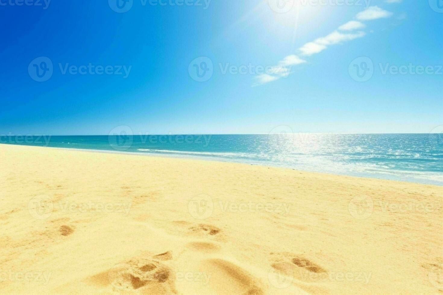 ai generiert Himmel und Sand von das Strand. Profi Foto