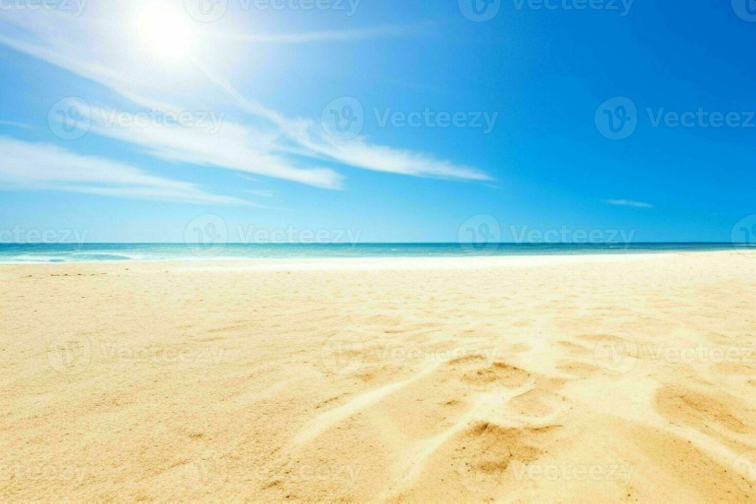 ai generiert Himmel und Sand von das Strand. Profi Foto