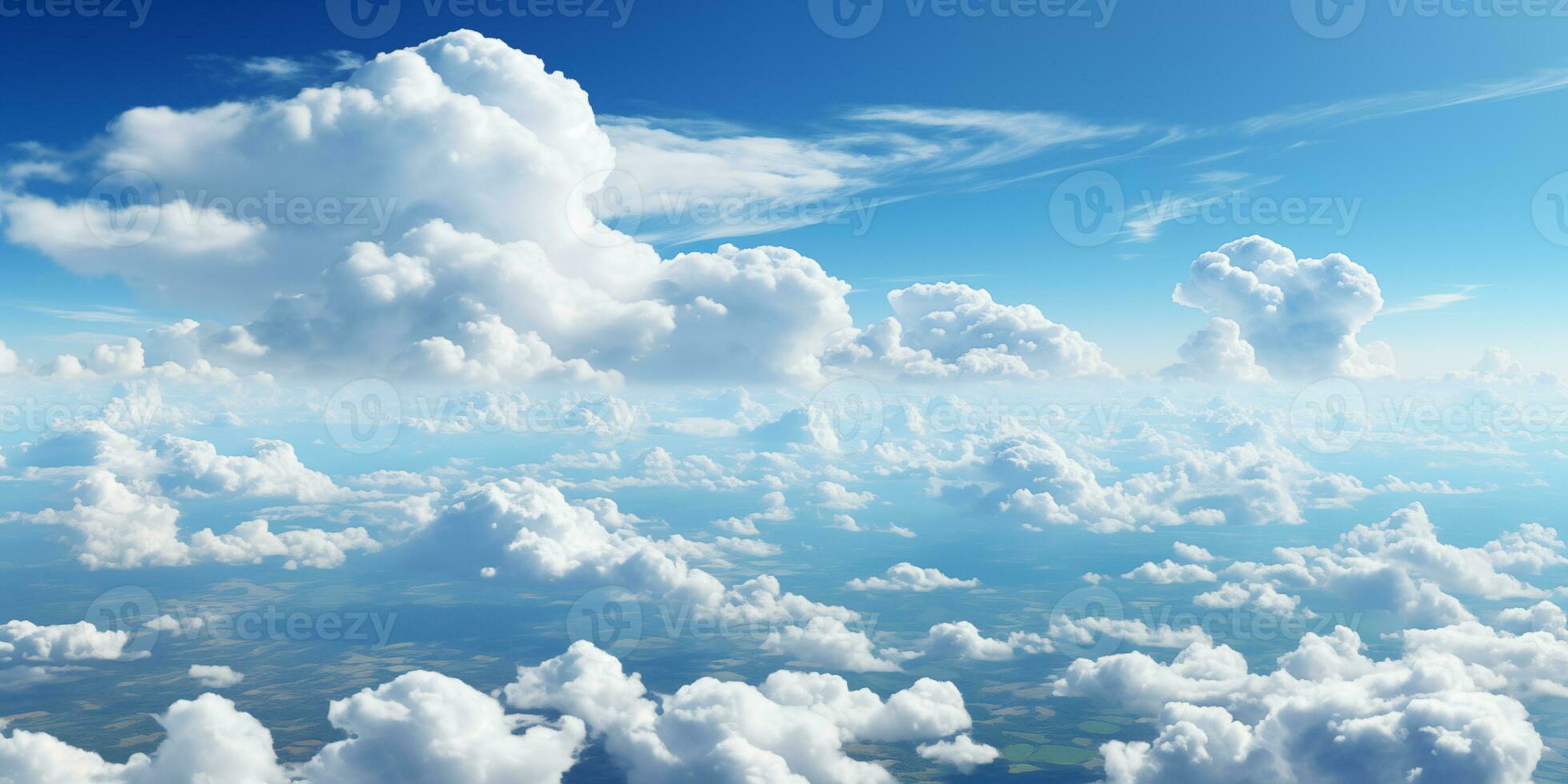 ai generiert Wolkengebilde, Antenne Landschaft mit Wolken foto