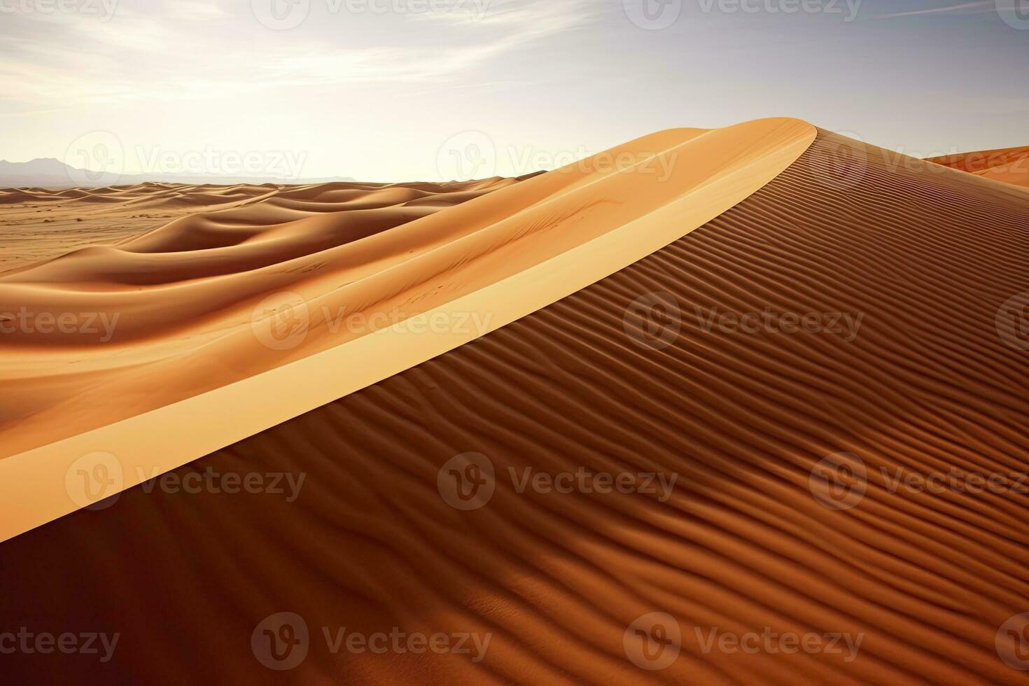 ai generiert rollen Orange Sand Dünen und Sand ripples.ai generiert. foto