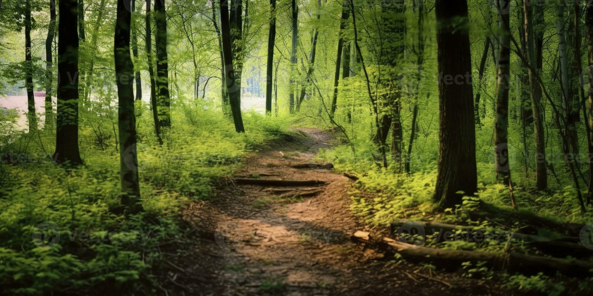 ai generiert ein Straße mit schön Wald. ai generiert foto