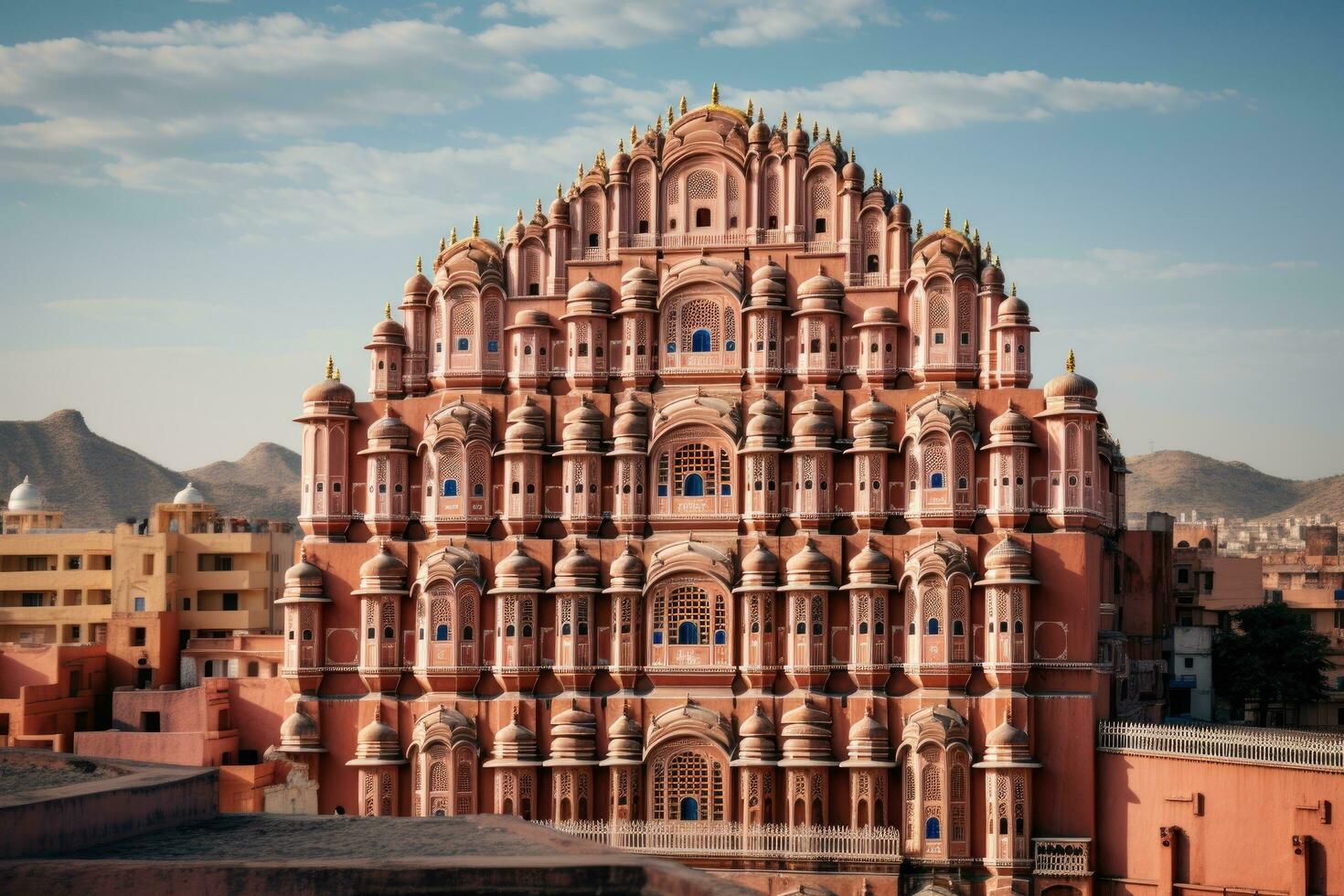 ai generiert hawa Mahal im Jaipur, Rajasthan, Indien, hawa Mahal Palast Palast von das Winde im Jaipur, Rajasthan, ai generiert foto