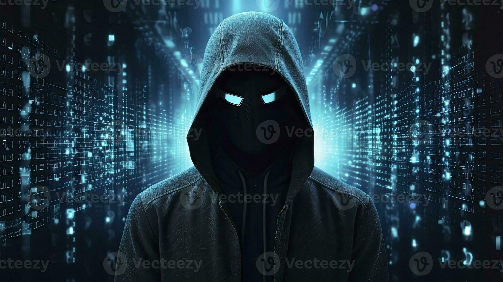 ai generiert Enthüllung das anonym Hacker. Digital Intrigen, unsichtbar Bedrohungen. ai generiert foto