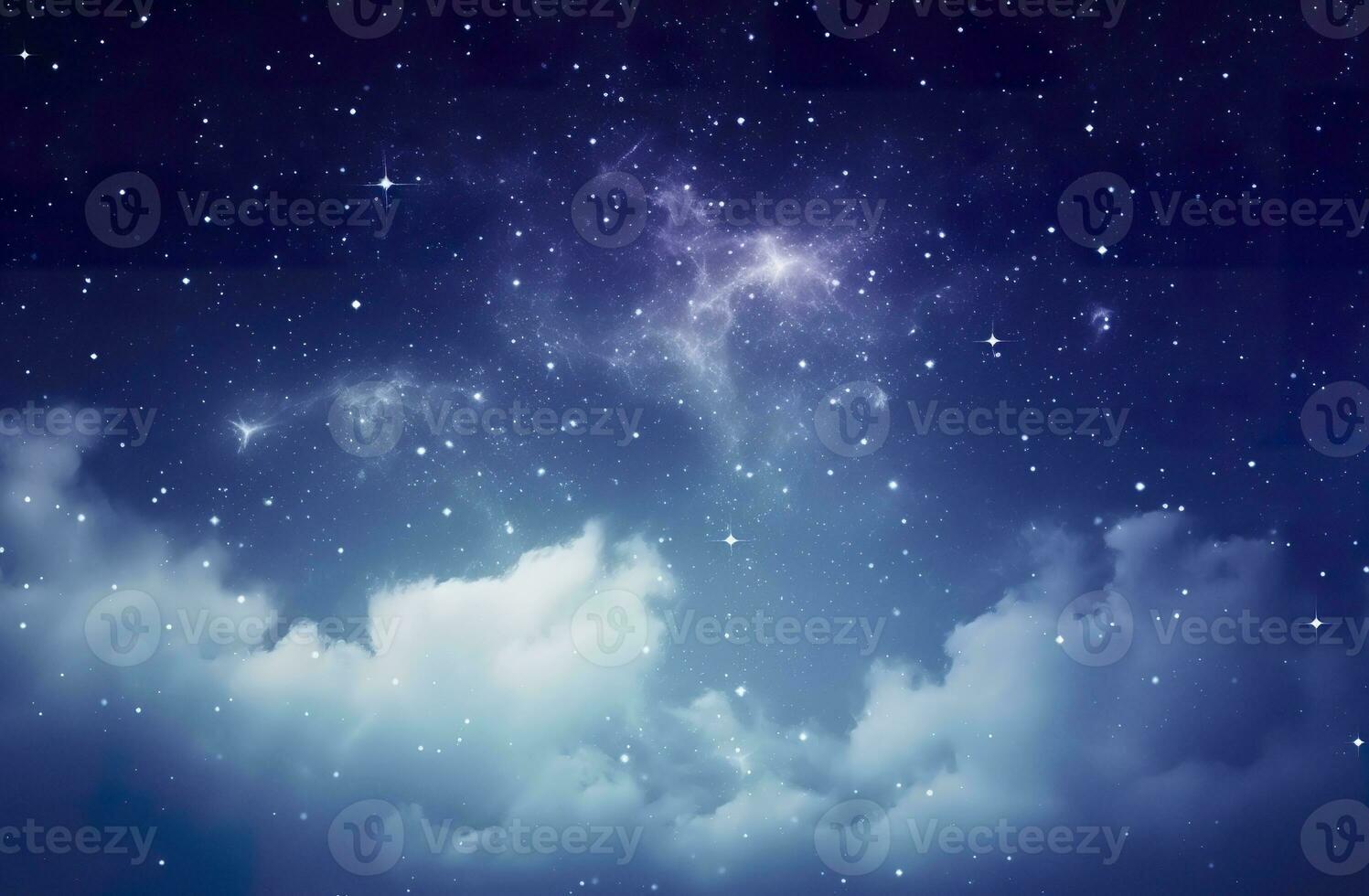 ai generiert Raum von Nacht Himmel mit Wolken und Sterne. generativ ai foto