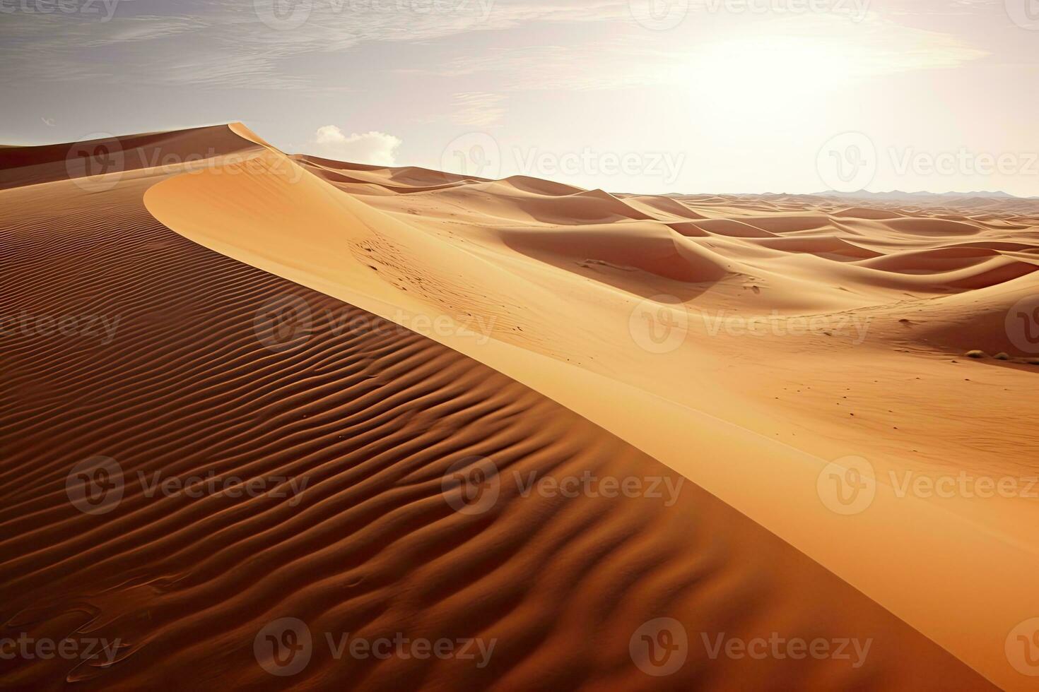 ai generiert rollen Orange Sand Dünen und Sand ripples.ai generiert. foto