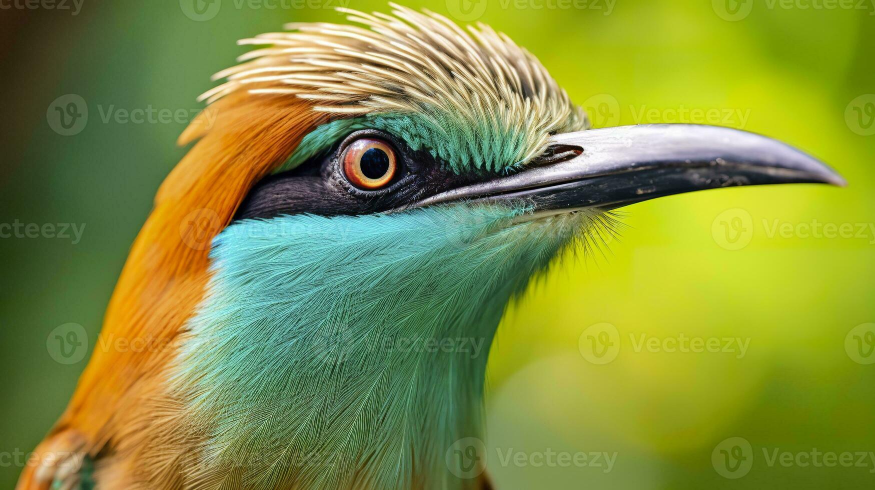 ai generiert Türkis brauen motmot im beschwingt Farben. generativ ai foto