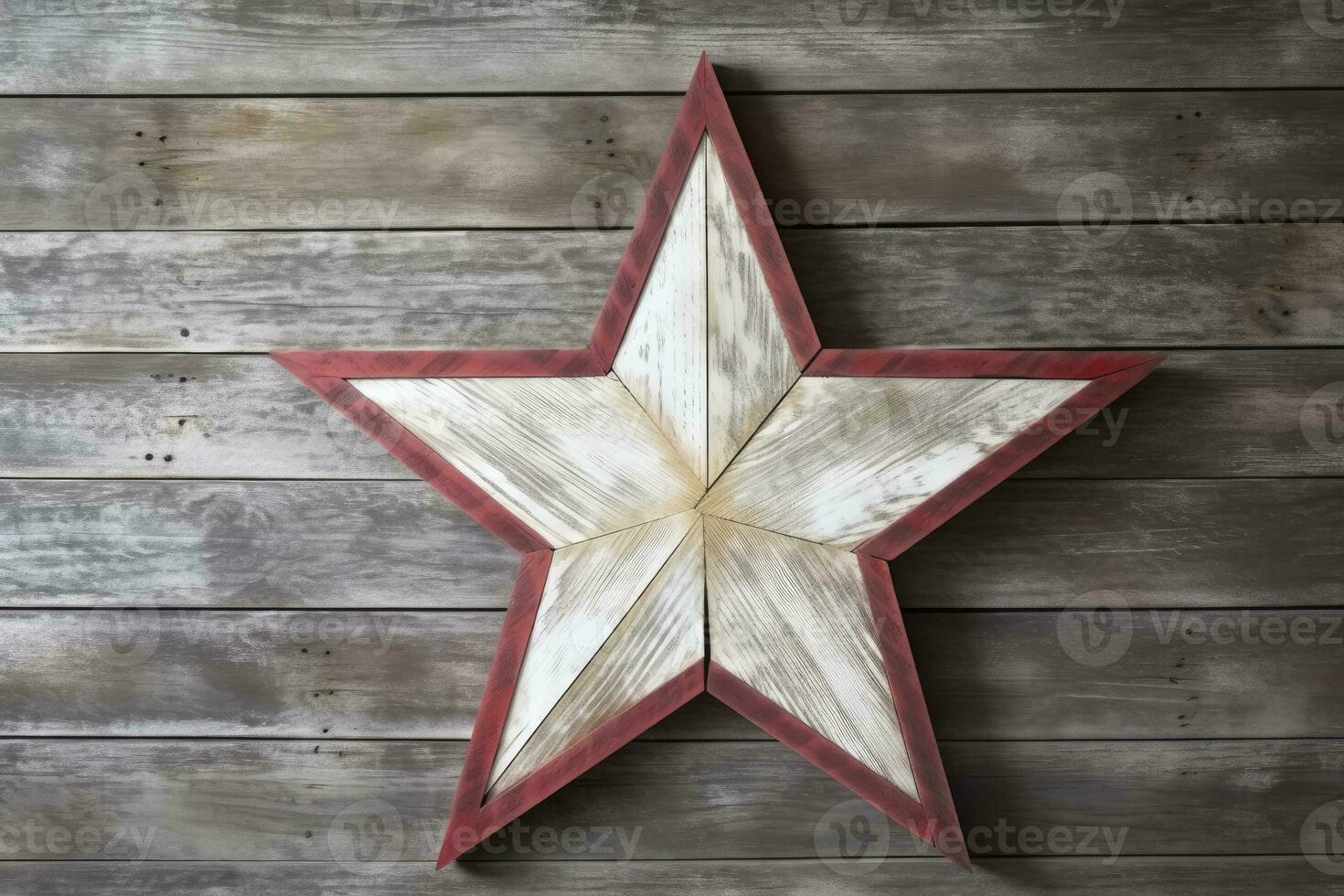 ai generiert Star auf ein Holz Hintergrund mit Kopieren Raum foto