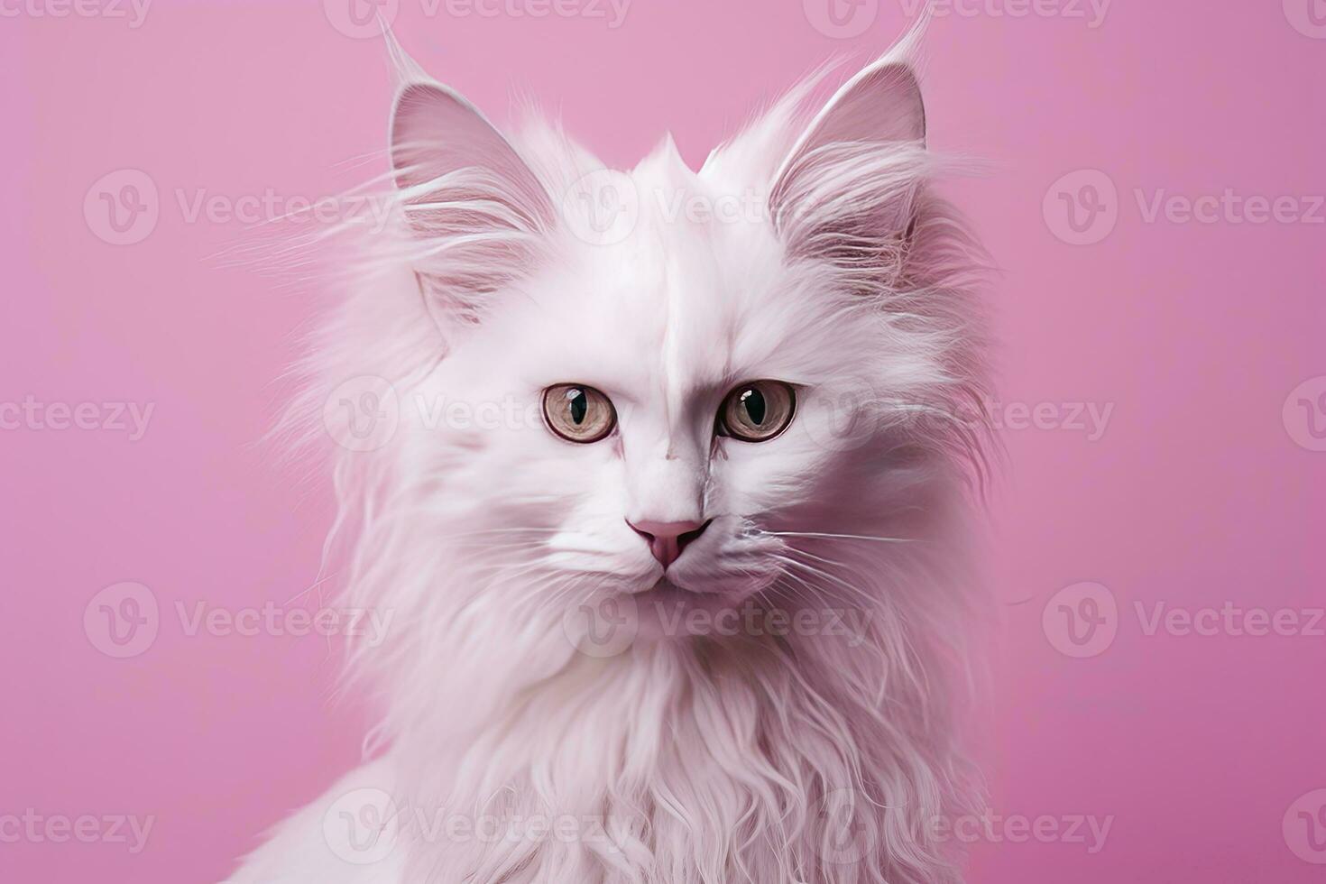 ai generiert Rosa farbig Katze auf Rosa Hintergrund. ai generiert foto