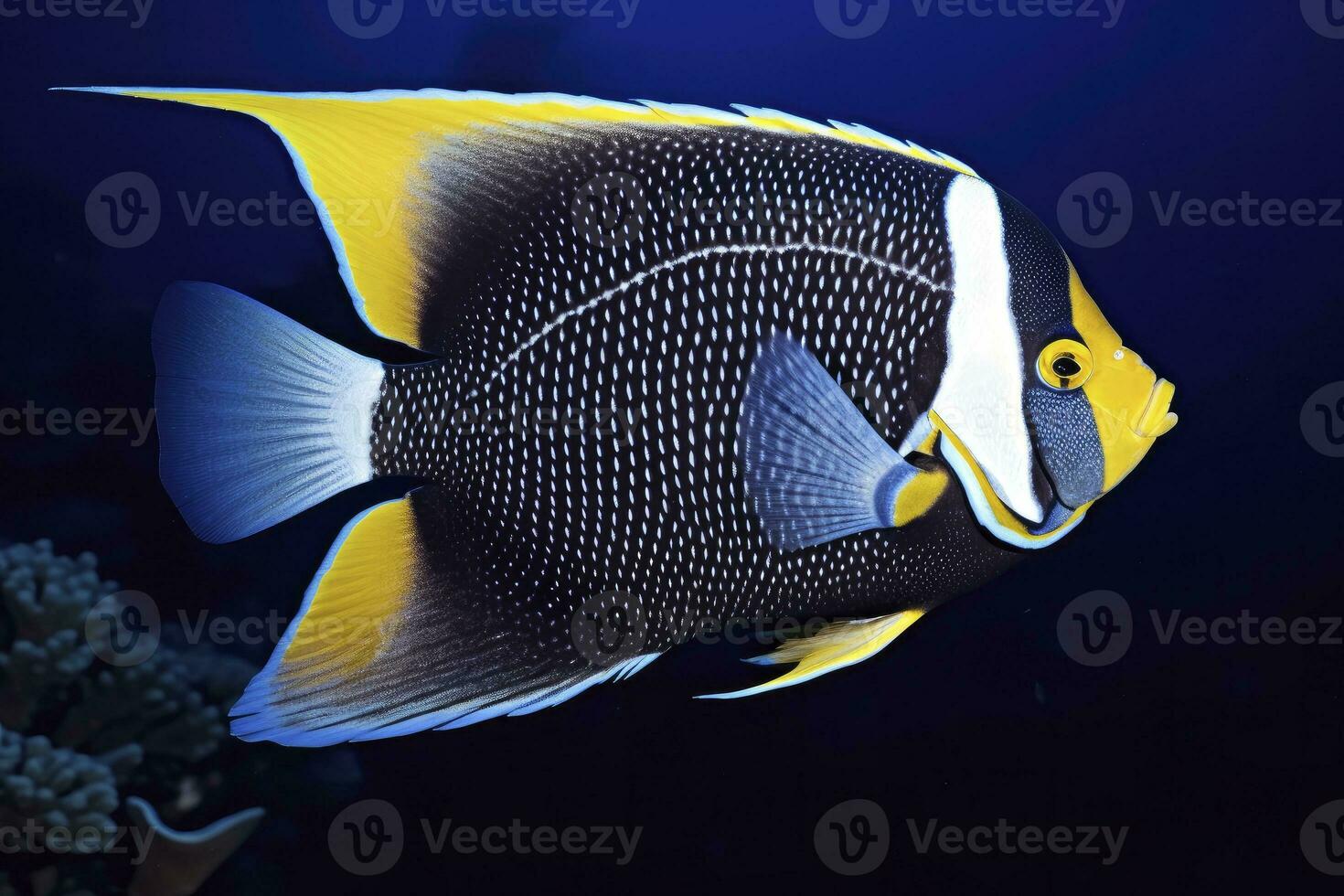 ai generiert schön Kaiserfisch im das Ozean. ai generiert foto