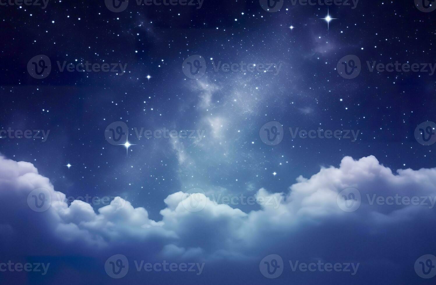 ai generiert Raum von Nacht Himmel mit Wolken und Sterne. generativ ai foto