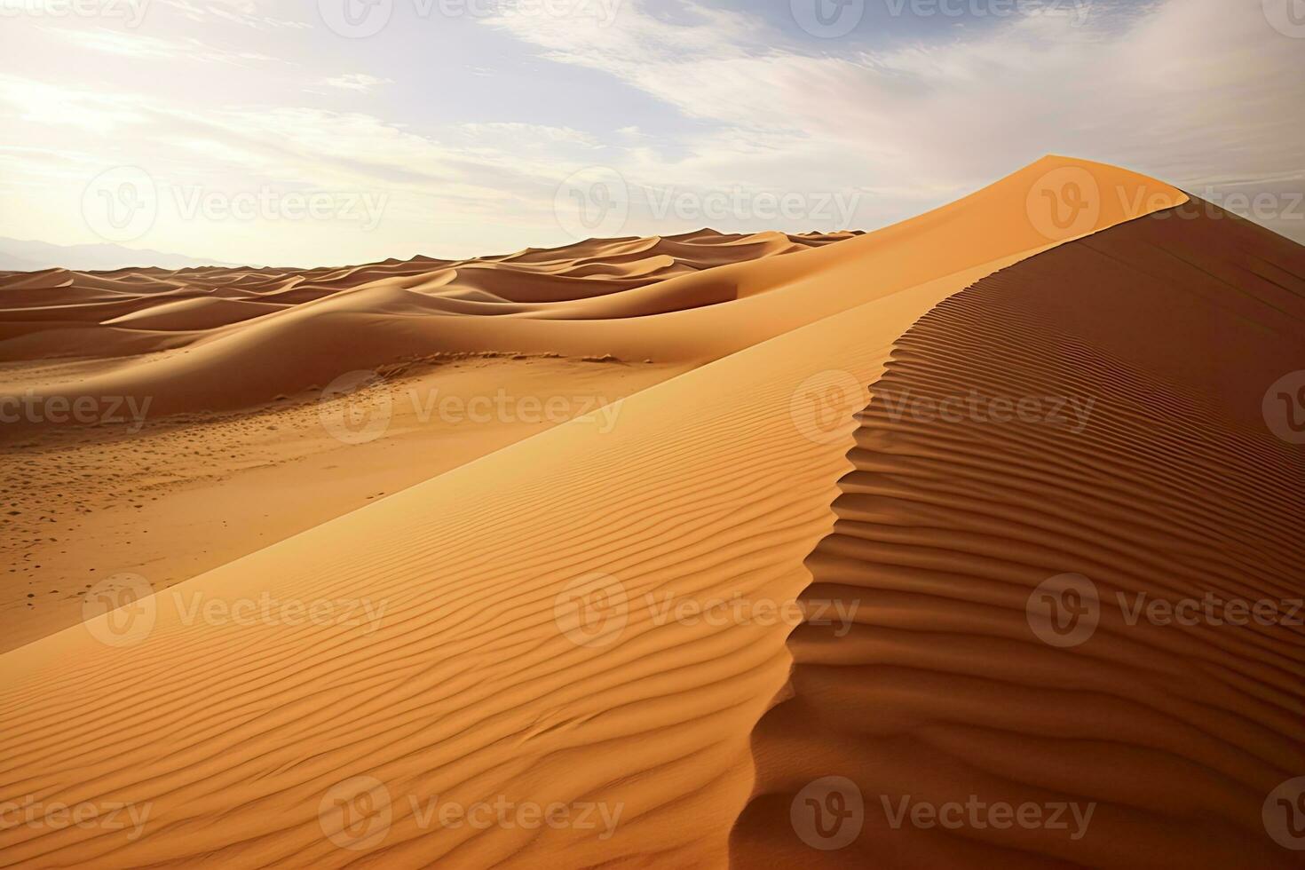 ai generiert rollen Orange Sand Dünen und Sand ripples.ai generiert. foto