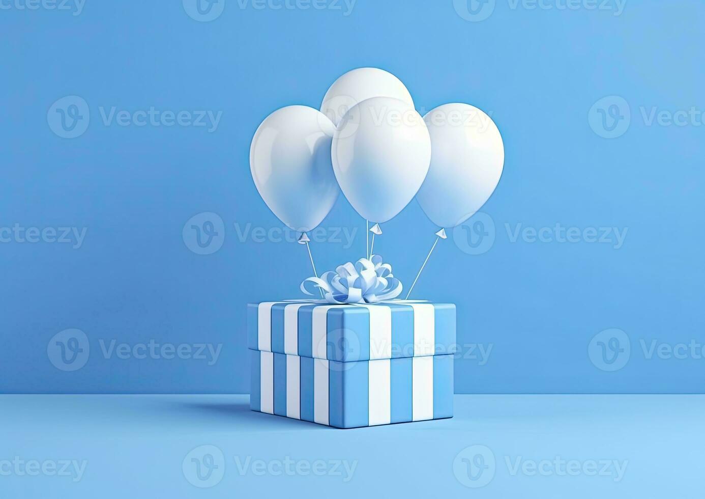 ai generiert Luftballons mit Geschenk Kasten. ai generiert foto