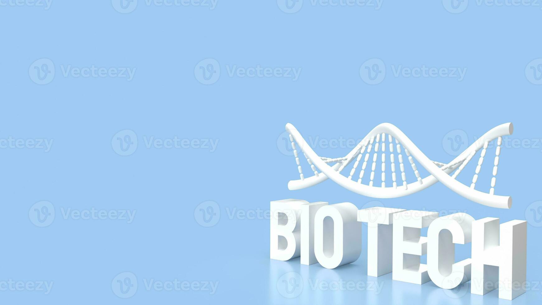 das Biotech und DNA zum sci oder Technologie Konzept 3d Rendern foto